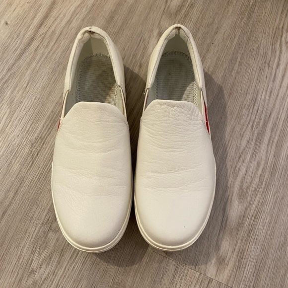 Roots Canada White Leather Flat Loafers Size 7 - Picture 2 of 4